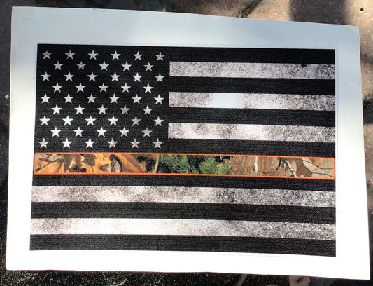 American Flag with Camo Strip