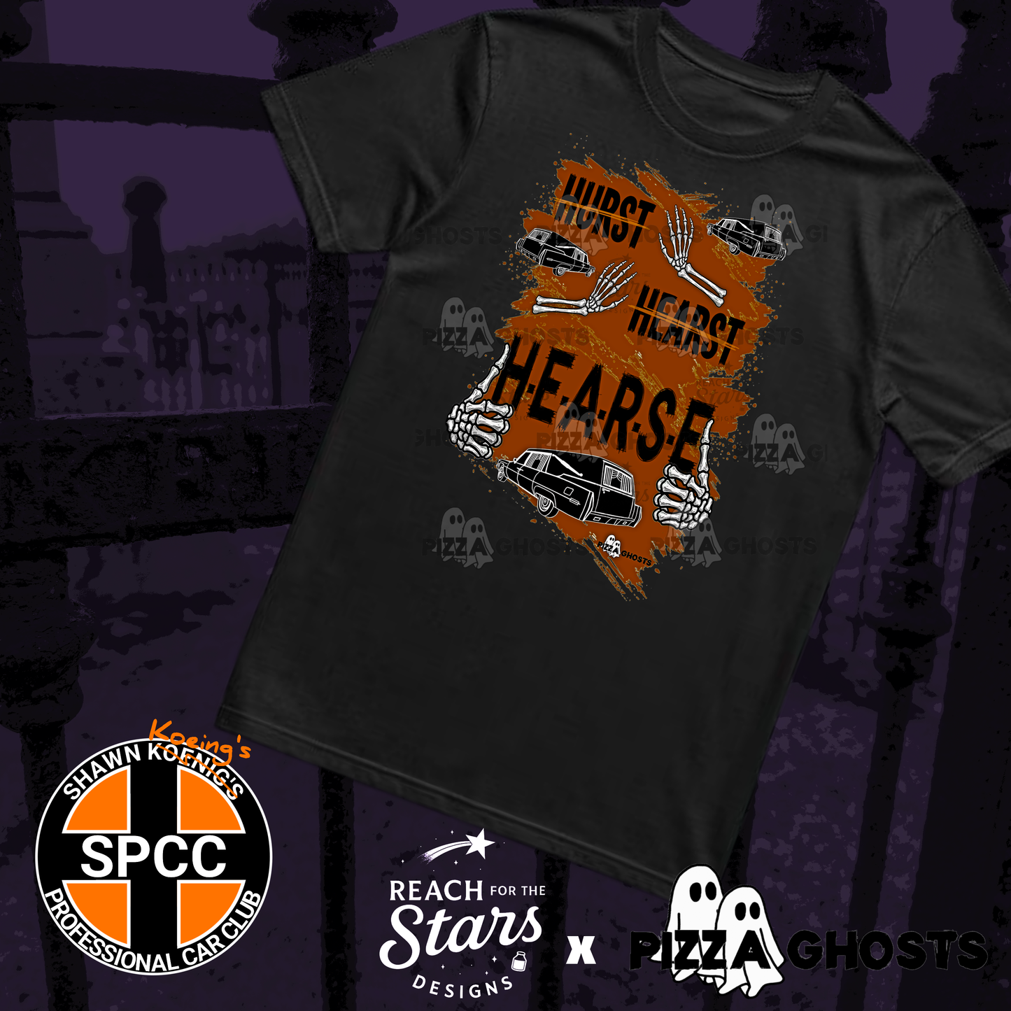 Hearse Tee| PizzaGhosts x Reach For The Stars x SPCC
