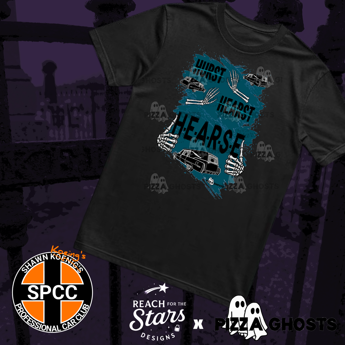 Hearse Tee| PizzaGhosts x Reach For The Stars x SPCC