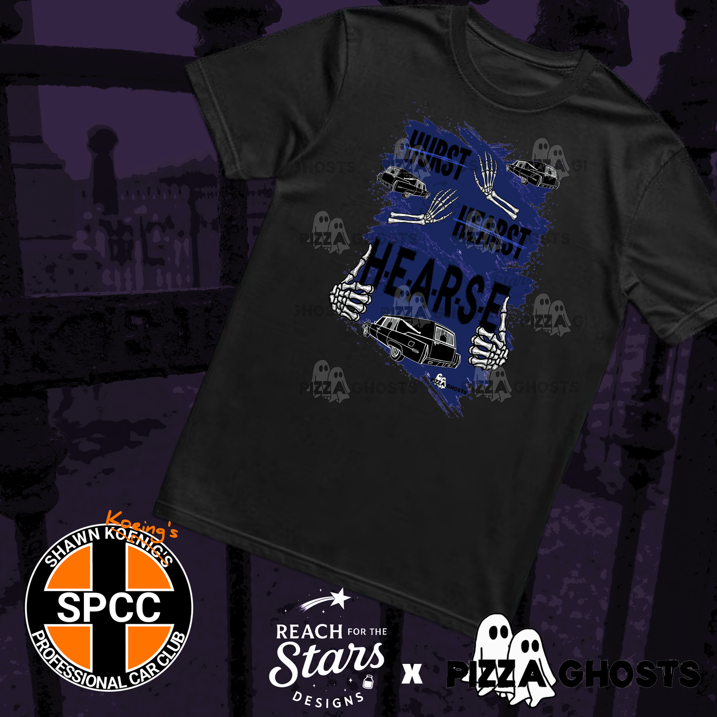 Hearse Tee| PizzaGhosts x Reach For The Stars x SPCC