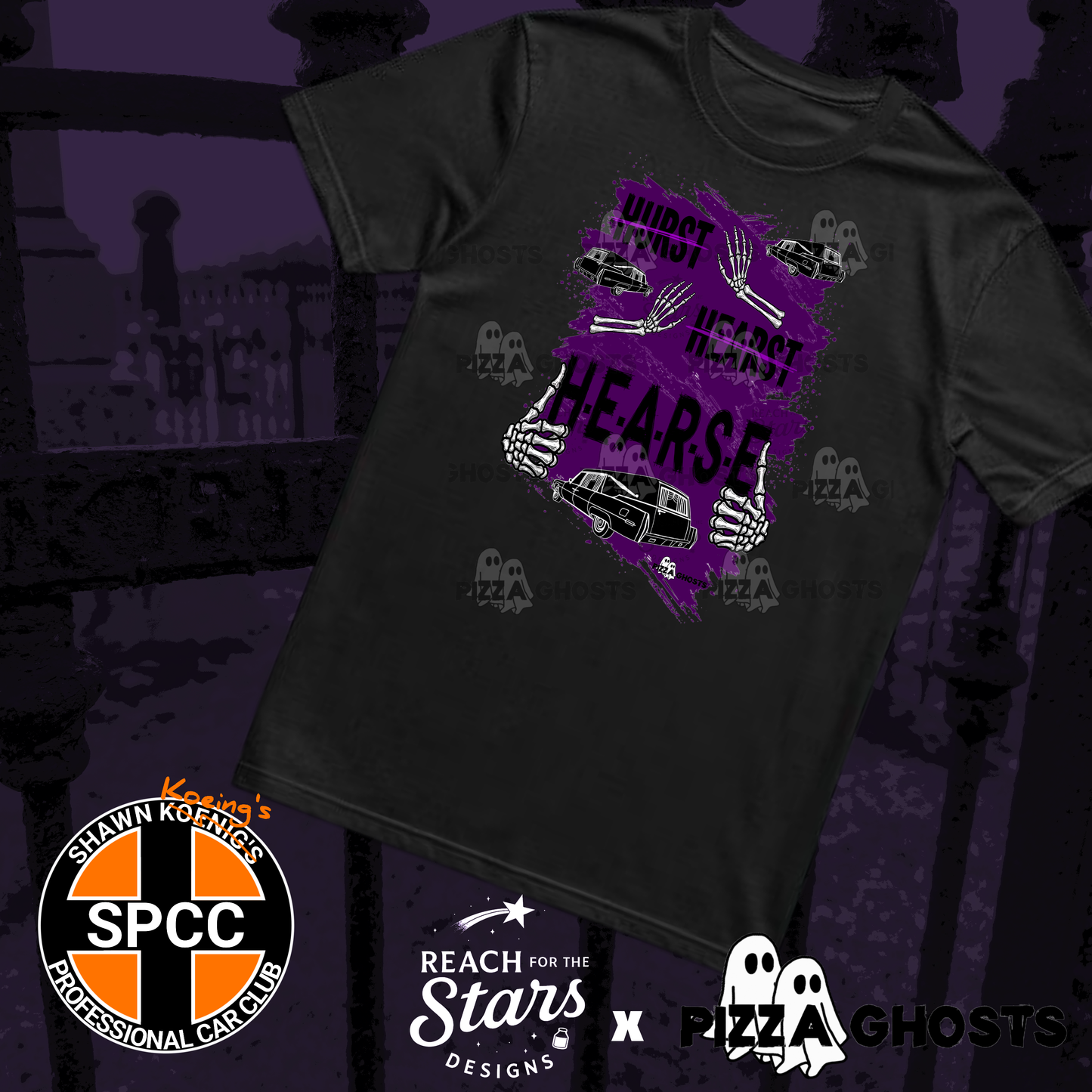 Hearse Tee| PizzaGhosts x Reach For The Stars x SPCC
