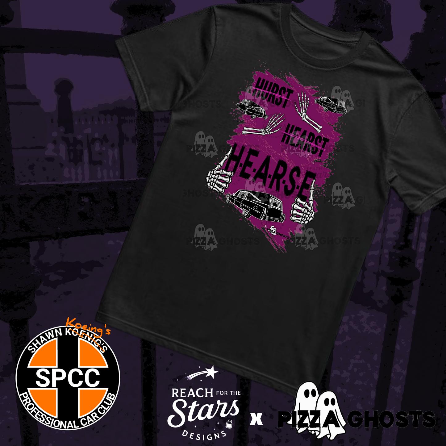 Hearse Tee| PizzaGhosts x Reach For The Stars x SPCC
