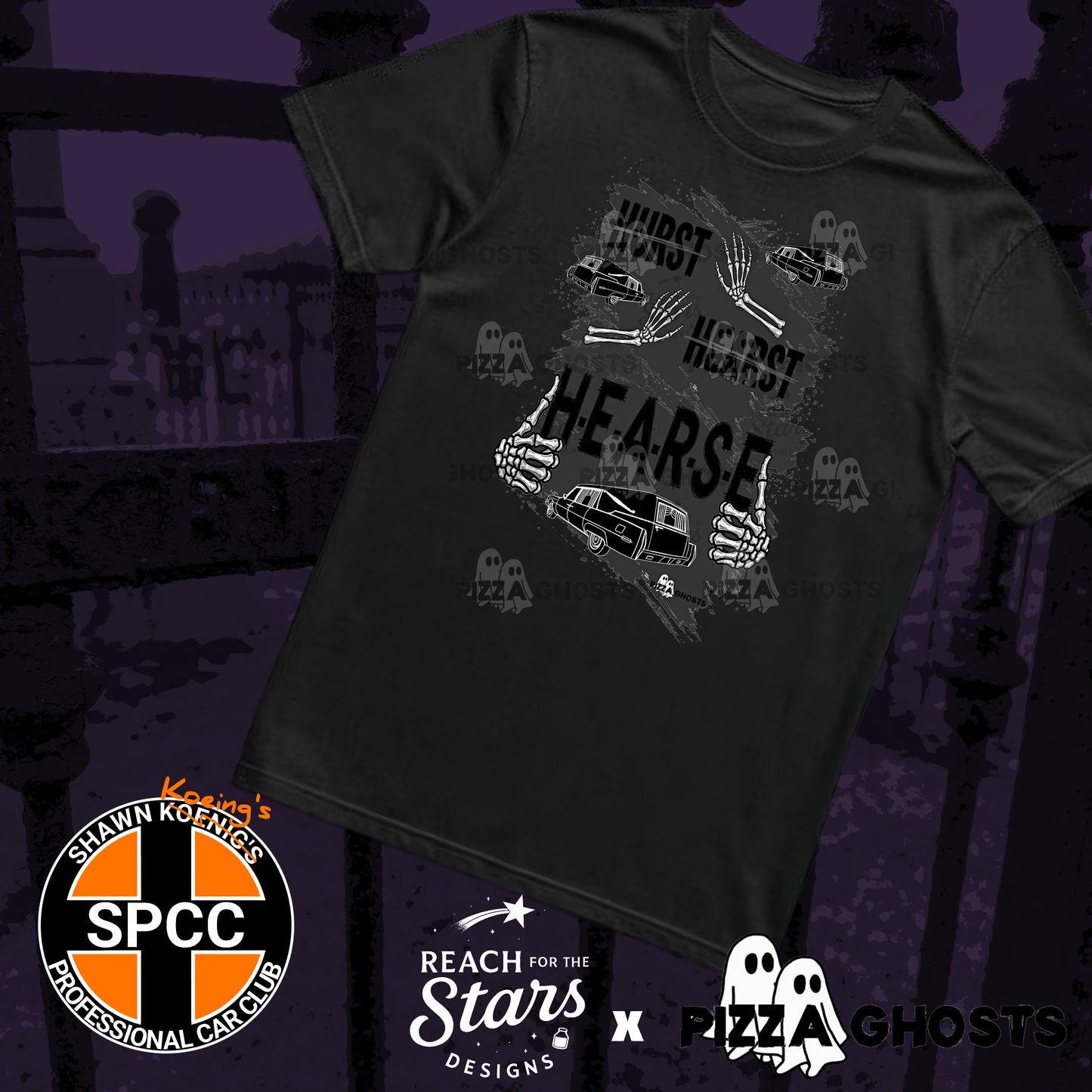 Hearse Tee| PizzaGhosts x Reach For The Stars x SPCC