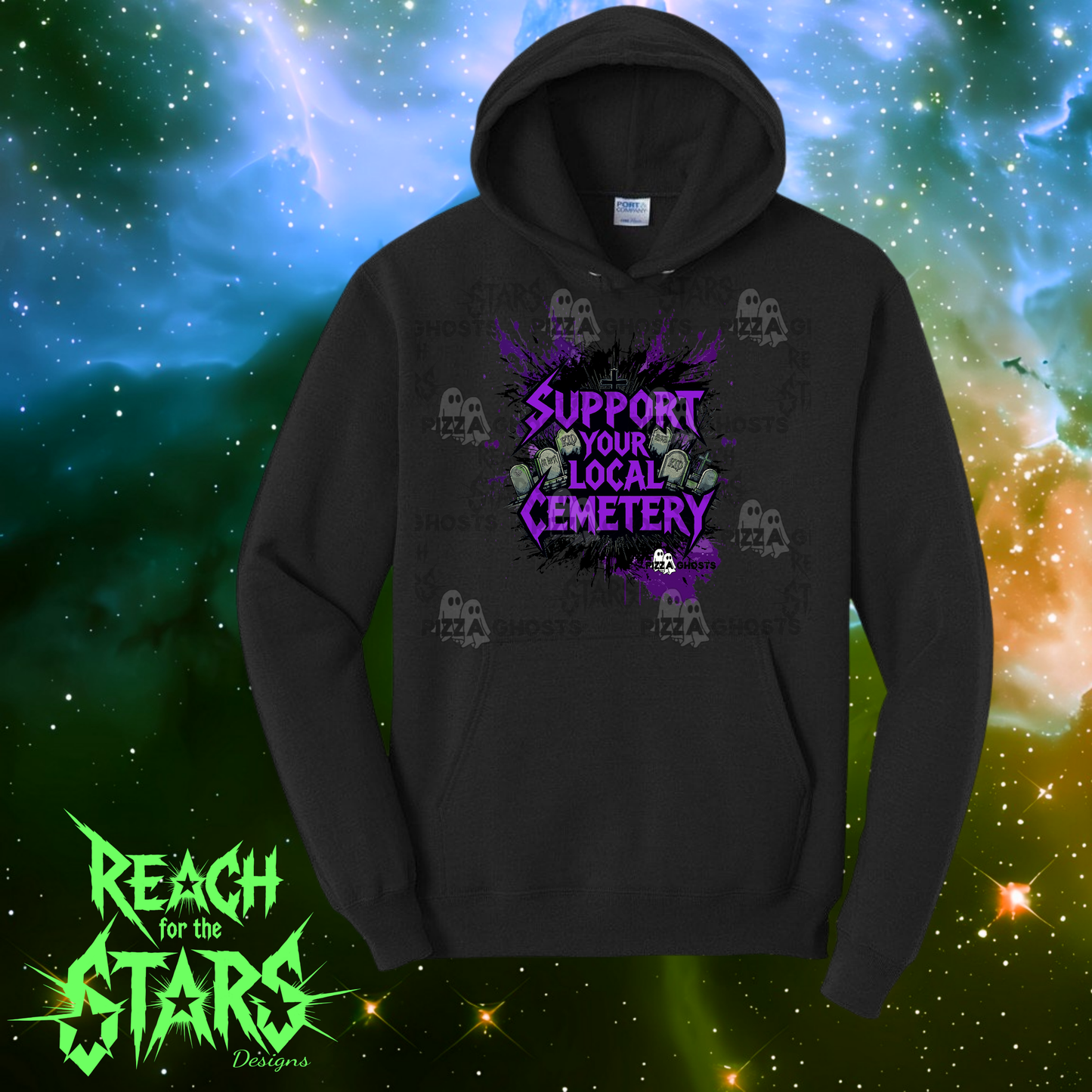 Support Your Local Cemetery Tee| PizzaGhosts x Reach For The Stars
