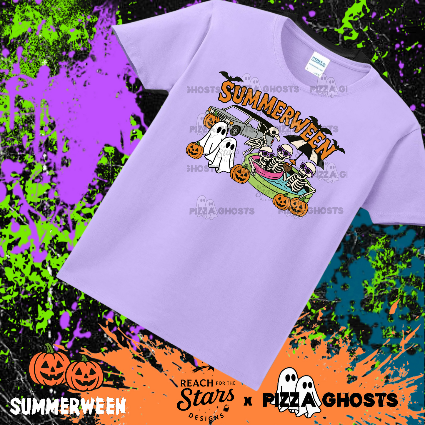 Original Summerween Tee | The OG Pizza Ghosts x Reach for the Stars Design