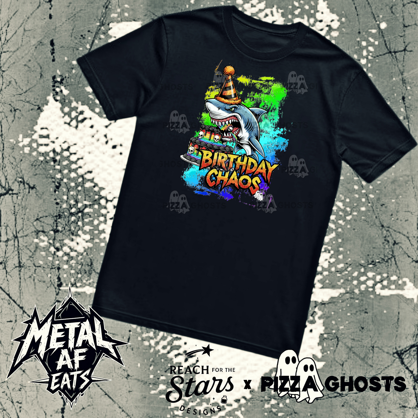 Birthday Chaos Tee | PizzaGhosts x Reach For The Stars
