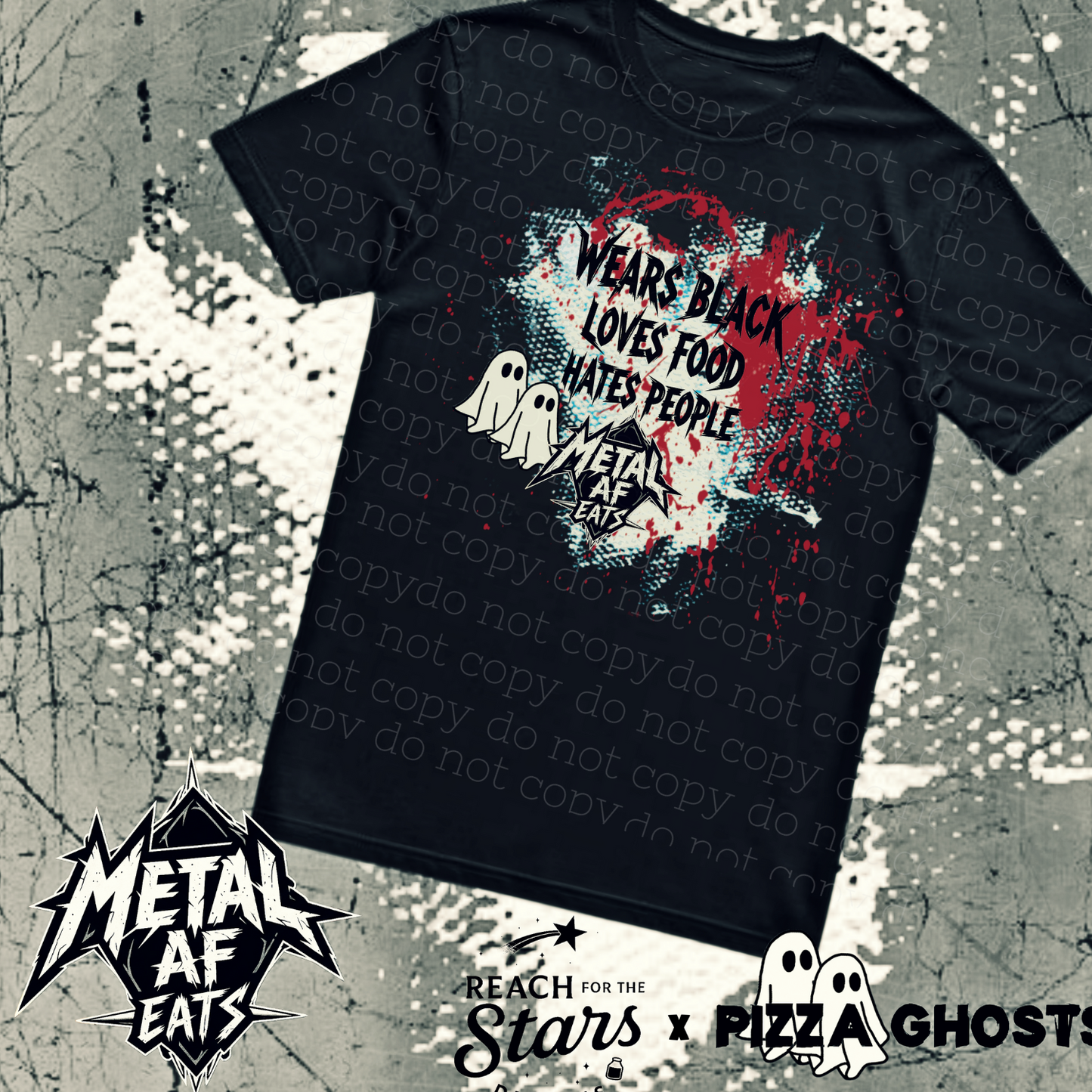 Metal AF Eats: WEARS BLACK LOVES FOOD HATES PEOPLE Tee