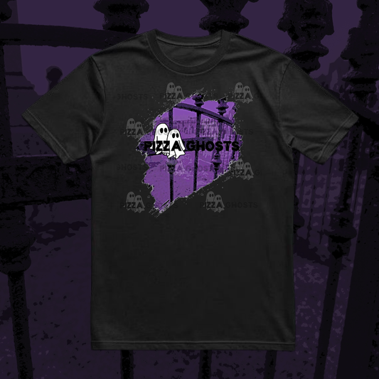 PizzaGhosts Cemetery Gates Graphic Tee